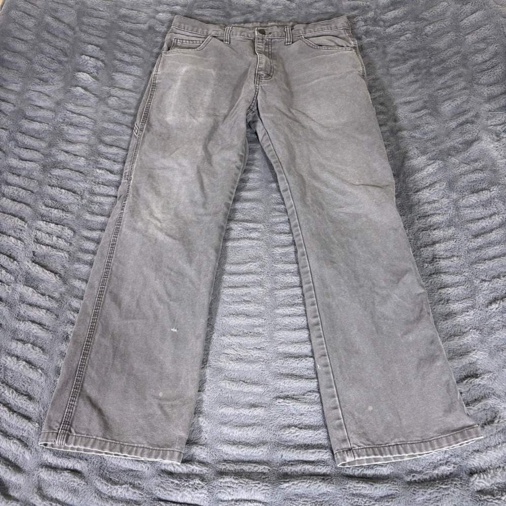 Genuine Dickies Mens Gray Canvas Carpenter Work Pants 32x30 EU202RSL Cotton
